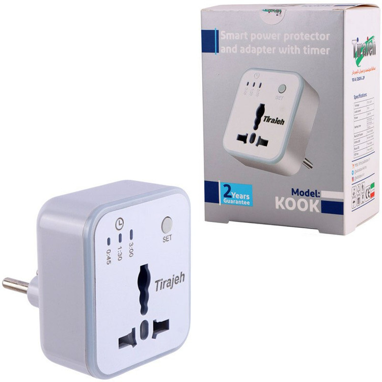 مبدل برق سه به دو تایمر دار تیراژه مدل KOOK