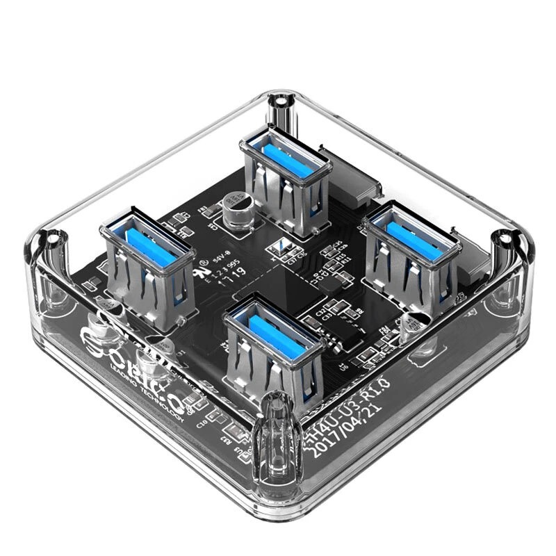هاب USB 3.0 اوریکو مدل MH4U-U3 چهار پورت شفاف(توضیحات دارد )