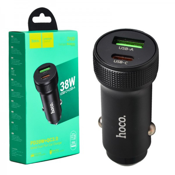 شارژر فندکی 38 وات دو پورت هوکو (hoco) مدل Z49B